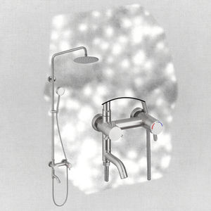 <span class=keywords><strong>HUICI</strong></span> Mezclador de Ducha Termostático Tres en Uno con Barra Deslizante de Doble Manija, Patrones de Rociado de Lluvia Suave y Masaje, Set de Ducha Montado en Pared - Product Image 2