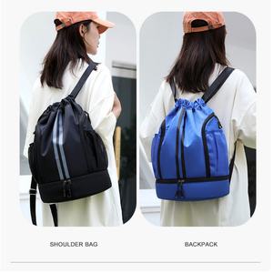 Factory Hot Sell BSCI Custom High Quality Polyester Colourful Sport Gym Pouch <b>Drawstring</b> <b>Backpack</b> Sack 20-38L Rope Handle - Product Image 4