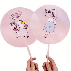 Mini-ventilateurs transparents en plastique personnalisés et éventails à main transparents mignons avec impression personnalisée - Product Image 6