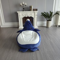 Nouveau design série animale Pâques lapin style baleine forme pouf enfants paresseux canapé mignon confortable doux pouf chaise longue