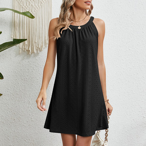 Robe <span class=keywords><strong>de</strong></span> plage sans manches en crochet ajouré, coupe trapèze mi-longue, respirante, en polyester/coton, avec dentelle et col rond, pour <span class=keywords><strong>femme</strong></span>, idéale comme <span class=keywords><strong>cache</strong></span>-<span class=keywords><strong>maillot</strong></span> <span class=keywords><strong>de</strong></span> <span class=keywords><strong>bain</strong></span> (ODM/OEM) - Product Image 3