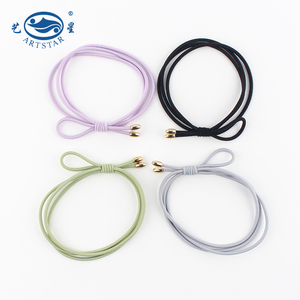 आकर्षक बाल सामान के साथ 5mm ठोस रंग उच्च बाल इलास्टिक बैंड Hairband धातु सिर - Product Image 3