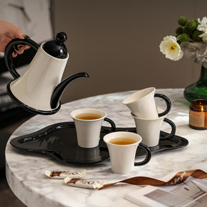 ชุดกาแฟและชาสไตล์ฝรั่งเศสแบบคลาสสิก ชุดถ้วยชาเซรามิกและกาน้ำชา ชุดของขวัญชา - Product Image 5