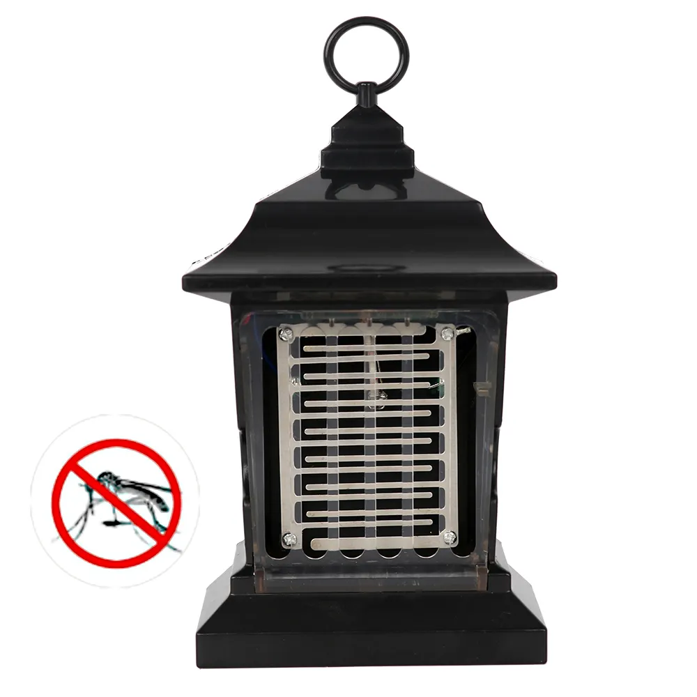 Solar Powered Outdoor Bug Zapper Led Light Mosquito Killer Lantern Lamp With SuckerFor Patio Backyard Home