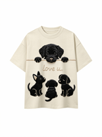 Kaos Kerja Bordir Katun 100% Grosir 300gsm Oversized Cropped Tee Shirt Custom Polos Drop Shoulder Boxy T-Shirt