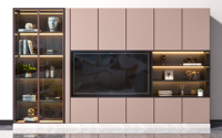 Meuble TV Modulaire Minimaliste en Chêne Clair Nordique pour Appartement