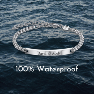 <span class=keywords><strong>Bracciale</strong></span> CYNYA personalizzato in <span class=keywords><strong>argento</strong></span> per <span class=keywords><strong>uomo</strong></span>, <span class=keywords><strong>con</strong></span> <span class=keywords><strong>incisione</strong></span> iniziale, regalo per marito, fidanzato, papà, anniversario - Product Image 3