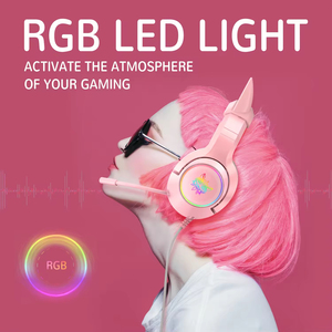Onikuma K9 Design tendance 7.1 <span class=keywords><strong>casque</strong></span> de jeu filaire à son surround <span class=keywords><strong>virtuel</strong></span> avec oreille de chat détachable <span class=keywords><strong>pour</strong></span> les joueuses - Product Image 2