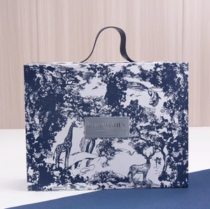 Hộp quà cưới sang trọng có tay cầm, in logo tùy chỉnh, màu đỏ vàng, làm bằng giấy cao cấp dùng để đóng gói quà tặng - Product Image 4