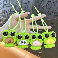 Porte-clés pendentif grenouille de dessin animé en plastique, breloque animale personnalisable avec logo, en caoutchouc souple, étanche, pour sac, cadeau fantaisie, vente en gros