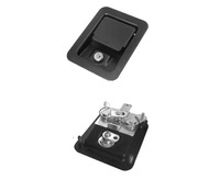 Verrouillage de boîte à outils de camion en fer galvanisé zinc Serrure de porte de conteneur de camion rectangulaire en acier inoxydable noir Loquet de porte de camion