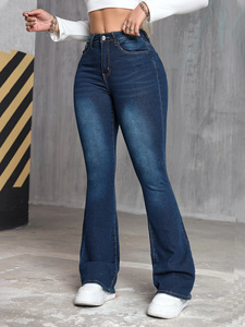 Autumn Hot Girl Tight <b>Jeans</b> Women's Street Middle <b>Waist</b> <b>Elastic</b> Pulling Floor Pants - Product Image 3