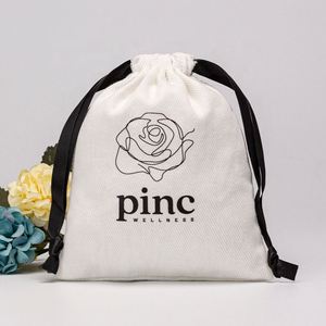 Organic Customized Logo Small Twill Cotton <b>Pouch</b> Clothing Shoes Dust Cotton <b>Drawstring</b> Bags - Product Image 3
