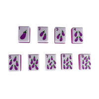 Jeu de Mahjong Américain Thème Floral Lavande Aubergine Pivoine 160 Tuiles Personnalisées en Acrylique Mat Violet pour le Divertissement
