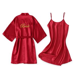 Bata <span class=keywords><strong>de</strong></span> satén personalizada con bordado para damas <span class=keywords><strong>de</strong></span> honor, kimono para <span class=keywords><strong>despedida</strong></span> <span class=keywords><strong>de</strong></span> <span class=keywords><strong>soltera</strong></span>, bata nupcial, ropa <span class=keywords><strong>de</strong></span> dormir para fiesta <span class=keywords><strong>de</strong></span> boda, logotipo personalizado - Product Image 4