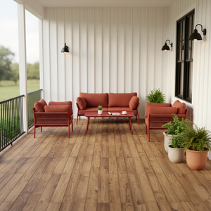 Conjunto de Sofás de Aluminio Moderno y Contemporáneo - Muebles de Exterior para Comedor y Patio, para Uso en Patios y Parques - Product Image 2