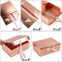 Boîte d'emballage cadeau en gros, boîte en papier pliable pour vêtements avec fermeture magnétique et ruban, boîte de rangement pliable personnalisée