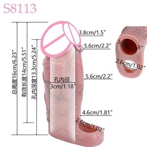 Funda de Pene Realista de Silicona Líquida SXXY, Funda Hueca para Pene, para Hombres, Agrandamiento del Pene, Retraso de la Eyaculación, Juego para Parejas - Product Image 6