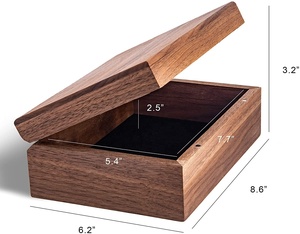 Custom luxury wooden boxes with hinged lid large wooden storage box with magnetic lid walnut keepsake box for home decor