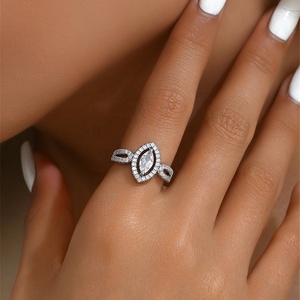 Cross Border Hot Selling Fashion Light Luxe Water Drop Opening Ring Veelzijdige Temperament Verstelbare Ring Voor Vrouwen - Product Image 2