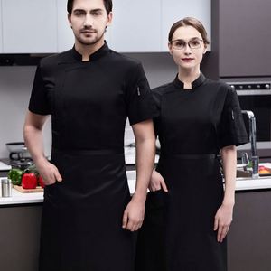 Nouvelle veste d'été à manches courtes pour serveur, chemises de cuisinier pour barbecue, boulangerie, restaurant, bar, cuisine, uniforme de chef - Product Image 4