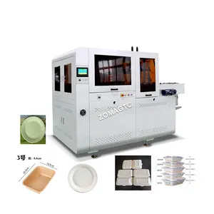 High Speed Double-station Automatic Kraft Carton Lunch Box Making Machine Takeaway Food Box Forming Machine