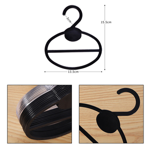 Nhà Máy Trực Tiếp Màu Đen Nhựa Vòng Khăn Và Khăn Móc Áo Vải Tổ Chức Cho Tủ Quần Áo Hiển Thị Móc Áo Cho Hijab - Product Image 6