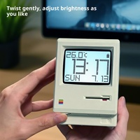 Réveil classique rétro, mini ornement de bureau, veilleuse, affichage numérique USB, ABS