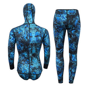 कस्टम 1.5-7 मिमी Couflage 2-टुकड़ा आर्टीसूट को सर्फिंग के लिए लंबे आस्तीन के शीर्ष और पैंट सेट हल्के नियोप्रोन गोता सूट - Product Image 5