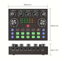 Tarjeta de Sonido V8S para Transmisión en Vivo en Inglés, Set BM800 con Cubierta de PVC, Conector XLR, Kit Completo para Podcasting con Teléfono Móvil, Transfronterizo