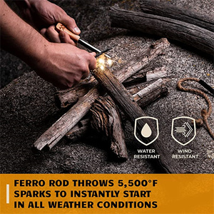 Kit de survie de démarreur de feu, canne Ferro silex et gâche en acier, outil de canne à pêche en magnésium étanche et pare-feu - Product Image 5