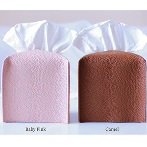 Cross-border PU leather tissue box, small square desktop tissue box lid, upright household facial tissue cover. - Product Image 3