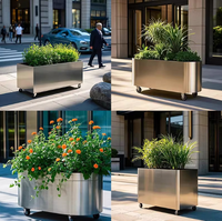 Jardinière sur mesure en acier inoxydable 316 robuste au design moderne pour aménagements paysagers municipaux, jardins sur toits commerciaux et décoration intérieure