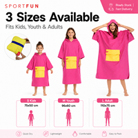 Jubah Mandi Keluarga Serbaguna Cepat Kering Berkerudung untuk Anak-Anak dan Dewasa, Cocok untuk Berselancar, Pantai, Perjalanan, dan Aktivitas Luar Ruangan