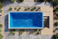 Piscine en fibre de verre avec fenêtre en acrylique transparente, modulaire 4/5/6M, piscine hors sol pour l'extérieur