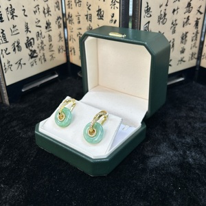 Pendientes de Jadeíta Birmana Natural de Grado A, Pendientes de Jadeíta en Forma de Donut para Mujer, Uso Diario, Regalo de Jadeíta (con Certificado NGTC) - Product Image 6