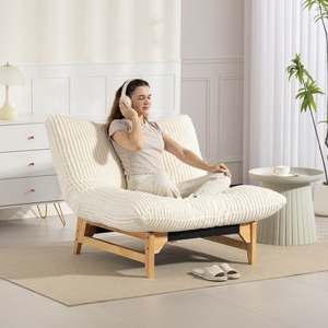 Fauteuil <span class=keywords><strong>chaise</strong></span> <span class=keywords><strong>longue</strong></span> simple en velours côtelé sans accoudoirs, canapé paresseux rembourré en tissu pour salon et mobilier d'hôtel - Product Image 4
