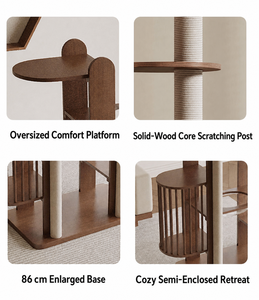 <span class=keywords><strong>Arbre</strong></span> <span class=keywords><strong>à</strong></span> <span class=keywords><strong>chat</strong></span> en bois multicouche avec griffoir, livraison rapide et économique - Product Image 6