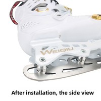 Sepasang Pisau Seluncur Es Short Track Speed Skating Bahan Aluminium Alloy 253mm Anak-anak 290mm Dewasa Ketebalan 3mm