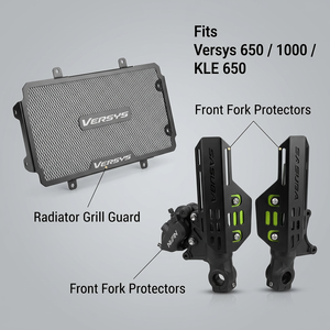 Kit de protection de <span class=keywords><strong>radiateur</strong></span> et de fourche avant en acier inoxydable pour Kawasaki Versys 1000 650 KLE650 2012-2023 - Pièces de modification - Product Image 2