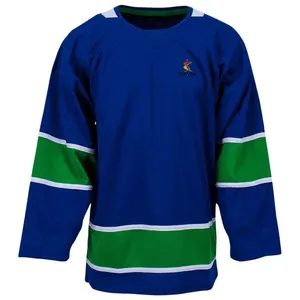Jersey de hockey sobre hielo unisex con logotipo personalizado 100% poliéster suéter de hockey específico del equipo para adultos