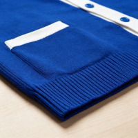 Pulls et Manteaux Tricotés Personnalisés Unisexe Hiver pour Femmes et Hommes KTY Sorority, Cardigans Bleus Ornés d'un Badge d'Association Personnalisé