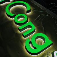 Conception personnalisée Acrylique D'intérieur Mini 3D Illuminé Frontlit Canal Lettre Signe Diy Intégré Grand Signage En Plastique