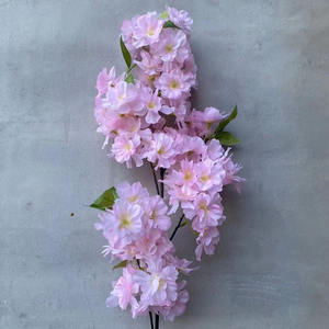 4 ramas Venta al por mayor barata Flor de cerezo de seda Tallo largo Ramas de flor de cerezo Decoración de boda de alta calidad Flor de cerezo - Product Image 2