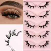 Faux cils 3D 4D réutilisables Faxu cils de vison boîte de cils personnalisée emballage 15-20mm 25mm vendeur de cils végétaliens