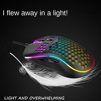 Mouse Gaming Berkabel Honeycomb dengan Lampu Latar LED 7200 DPI yang Dapat Disesuaikan, Ergonomis, USB untuk Komputer Windows PC & Laptop Gamer