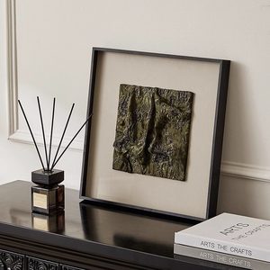Quadro in Metallo Dorato Effetto Opaco con Carta Stropicciata, Scultura in Lamina su Sfondo Nero, Texture Astratta, Incorniciato, Decorazione per Camera da Letto Matrimoniale - Product Image 5