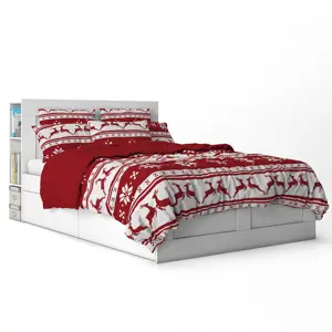 Nantong Home Textile Red Bohemian Christmas Duvet Cover Set 4 Pieces Bed Sheet Set Quality Comforter Bedding Set