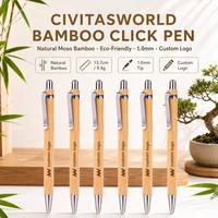Bolígrafo Ecológico Promocional de Bambú Natural con Clip Metálico y Logotipo Personalizado