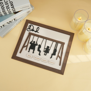 Panneau en bois écologique <span class=keywords><strong>personnalisé</strong></span> peint à la main ensemble de balançoire décor de table signe avec nom d'enfants cadeau de fête des pères - Product Image 6